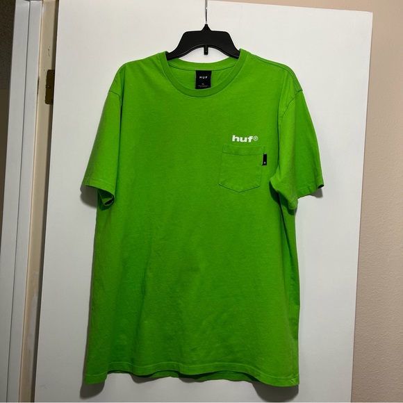HUF Fire Hydrant Short Sleeve T-Shirt Size XL Neon Green Color - Picture 2 of 9